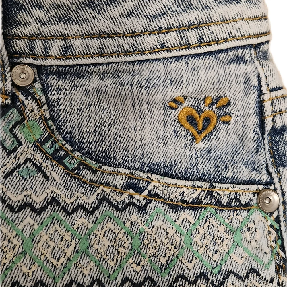 Girls Justice Denim Tribal Print Shorts Size 10R